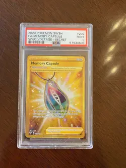 2020 POKEMON SWSH VIVID VOLTAGE #202/185 MEMORY CAPSULE FA SECRET RARE PSA 9 - Image 1