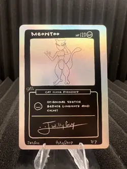 Meowtoo (Mewtwo) 7/7 - 1st Edition Pokederp Second Print Fan Art - Pokemon - Image 1