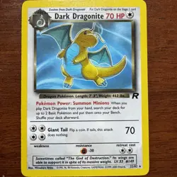 1995 Pokemon TCG Dark Dragonite Card 22/82 Team Rocket Edition Mint Condition - Image 1