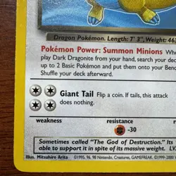 1995 Pokemon TCG Dark Dragonite Card 22/82 Team Rocket Edition Mint Condition - Image 2