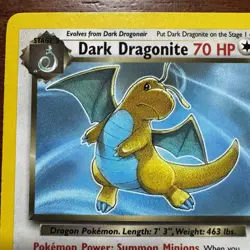 1995 Pokemon TCG Dark Dragonite Card 22/82 Team Rocket Edition Mint Condition - Image 4