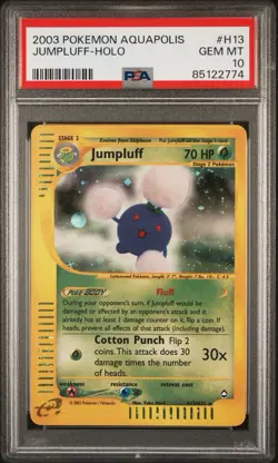 Pokemon Card Jumpluff H13/H32 Holo Rare Aquapolis PSA 10 (SWIRL) - Image 1