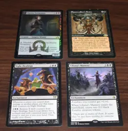 4x Rare Black MTG Elusive Tormentor Foil, Liliana's Mastery Planeswalker's Scorn - Image 1