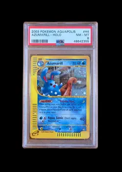 2003 POKEMON AQUAPOLIS AZUMARILL HOLO #H4 PSA 8 - Image 1