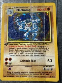 SEALED 1st Edition Machamp Base Set Holo Rare 8/102 Pokemon TCG 1999 NM - Image 4