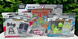 Pokemon Victini & Tech Sticker Collection Bundle Black Bolt White Flare in hand - Image 1