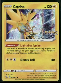 Zapdos 029/078 Holo - Pokemon TCG Pokemon GO 2022 - Image 1