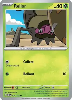 Rellor - 024/182 - Common - Reverse Holo NM, English Pokemon Destined Rivals - Image 1