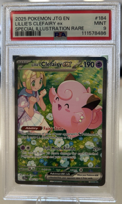 2025 Pokemon Sv09: Journey Together Lillie's Clefairy ex 184/159 Holo PSA 9 - Image 1