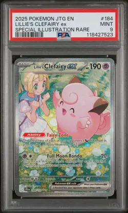 2025 Pokemon Sv09: Journey Together Lillie's Clefairy ex 184/159 Holo PSA 9 - Image 1