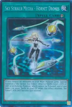Yugioh JUSH-EN053 Sky Striker Mecha - Hornet Drones Collectors Rare 1st MINT - Image 1