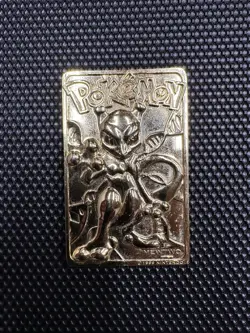 Pokemon 23K Gold Plated Mewtwo Trading Card 1999 Burger King Limited Edition - Image 1