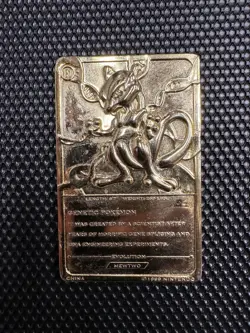 Pokemon 23K Gold Plated Mewtwo Trading Card 1999 Burger King Limited Edition - Image 2