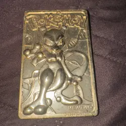 Pokemon 23K Gold Plated Mewtwo Trading Card 1999 Burger King Limited Edition - Image 1