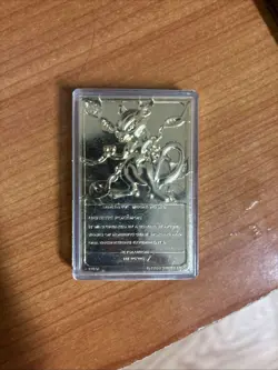 Pokemon 23K Gold Plated Mewtwo Trading Card 1999 Burger King Limited Edition - Image 1