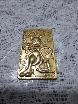 Pokemon 23K Gold Plated Mewtwo Trading Card 1999 Burger King Limited Edition - Image 1