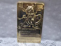 Pokemon 23K Gold Plated Mewtwo Trading Card 1999 Burger King Limited Edition - Image 4