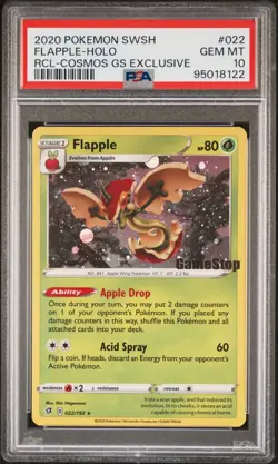 PSA 10 GameStop Exclusive Stamp Flapple 022/192 Cosmos Holo LOW POP Pokemon Card - Image 1