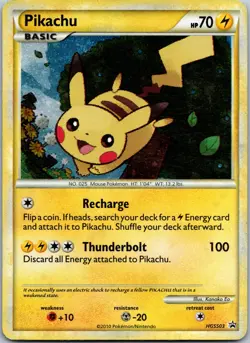 Pikachu HGSS03 Holo Rare Pokemon Card Heart Gold Soul Silver Promo DMG - Image 1