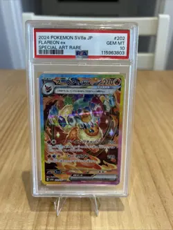 PSA 10 Flareon ex SAR 202/187 Terastal Festival sv8a 2024 Pokemon Card Japanese - Image 1