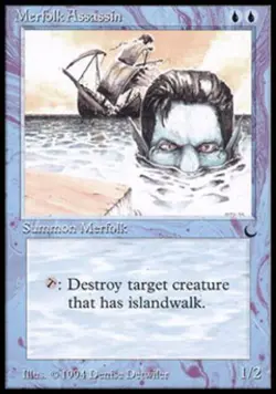 MTG English Merfolk Assassin NM Normal The Dark - Image 1