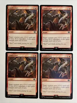4x Mtg Lord Of The Rings Gimli‘s Fury NM Magic The Gathering - Image 1