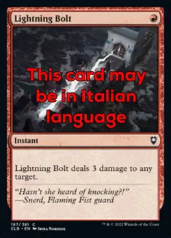 MTG LIGHTNING BOLT EXC - FULMINE 187 - CLB - MAGIC - Image 1