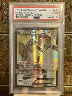 2017 POKEMON PREM TRAINER XY COLL PROMO #43A FULL ART/REGIROCK EX PSA 9 - Image 1