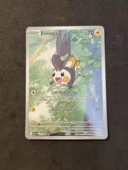 Emolga 112/086 Pokemon TCG S&V Black Bolt Illustration Rare Holo NM/M - Image 1