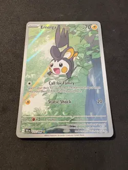 Emolga 112/086 Pokemon TCG S&V Black Bolt Illustration Rare Holo NM/M - Image 2