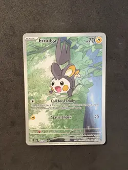 Emolga 112/086 Pokemon TCG S&V Black Bolt Illustration Rare Holo NM/M - Image 3