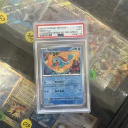 Pokemon Squirtle 151 Pokemon Center Pre-Order Reverse Holo Promo #007 PSA 9 Mint - Image 1