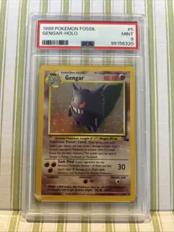 1999 Pokemon TCG - Fossil Unlimited - Gengar Holo #5/62 PSA 9 MINT - Image 1