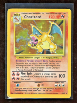 1999 Pokemon Game Base Set Charizard 4/102 Holo Foil Unlimited WOTC - Image 1