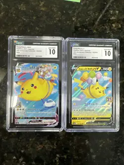 Pokemon Flying Pikachu VMAX #24 & Flying Pikachu V #23 set lot cgc 10 - Image 1