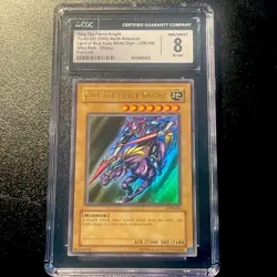 Yugioh MISPRINT CGC 8 Gaia The Fierce Knight GLOSSY FOIL LINE ERROR LOB-006 - Image 1