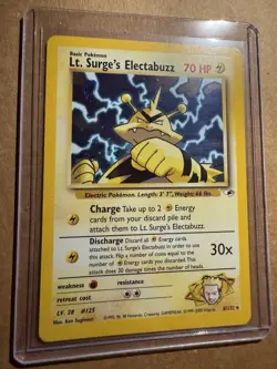 Pokemon TCG Lt. Surge's Electabuzz Gym Heroes Holo Card 6/132 Unlimited Rare LP - Image 1