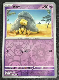 Abra Reverse Holo NM 063/165 Scarlet & Violet 151 Pokemon Card - Image 1