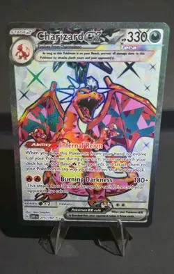 Charizard EX Obsidian Flames Full Art Ultra Rare Holo Card #215/197 NM Condition - Image 1