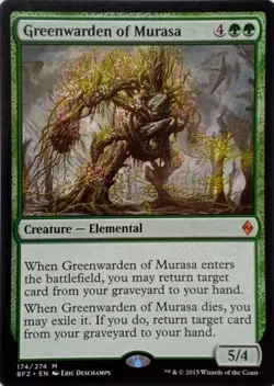 174/274 GREENWARDEN OF MURASA MYTHIC BATTLE FOR ZENDIKAR MTG CARD - Image 1