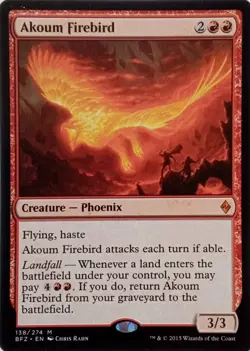 138/274 AKOUM FIREBIRD MYTHIC BATTLE FOR ZENDIKAR MTG CARD - Image 1