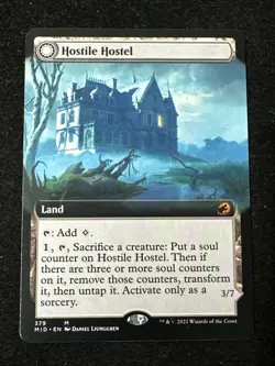 MTG Hostile Hostel Creeping Inn Extended Art Midnight Hunt NM Innistrad Magic - Image 1