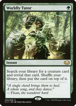 MTG English Worldly Tutor NM Normal Commander Collection: Green - Image 1