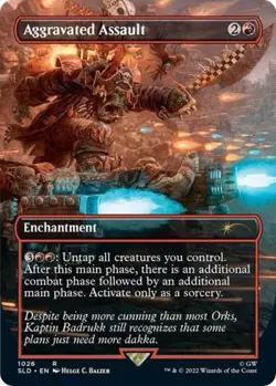 MTG English Aggravated Assault (Borderless) (1026) NM Foil Secret Lair - Image 1