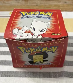 1999 Mewtwo Pokemon 23k Gold Plated Card Limited Edition Burger King Red Box - Image 1
