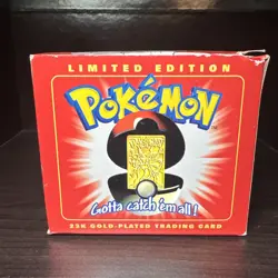 1999 Mewtwo Pokemon 23k Gold Plated Card Limited Edition Burger King Red Box - Image 1