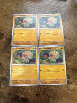 Pokemon TCG Paldean Fates Clobbopus 051/091 x4 Playset Near Mint X4 Cards NM - Image 1