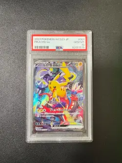 Pokemon Japanese Yokohama World Championship Pikachu ex 001/030 WCS23 PSA 10 - Image 1