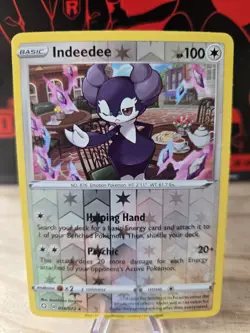 056/072 INDEEDEE REVERSE HOLO SHINING FATES POKEMON CARD - Image 1