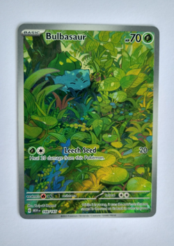 Pokemon 151 Bulbasaur 166/165 Illustration Rare NM-Mint Pokemon SV03.5 Clean - Image 1
